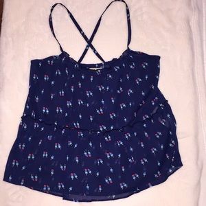 Criss-Cross Spaghetti Strap Chiffon Top